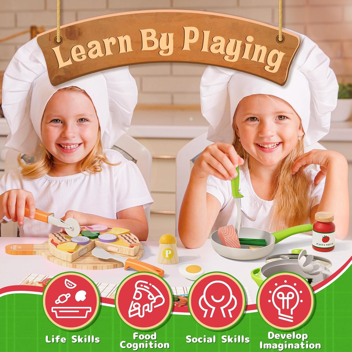 Lehoo Castle Wooden Kitchen Play Set