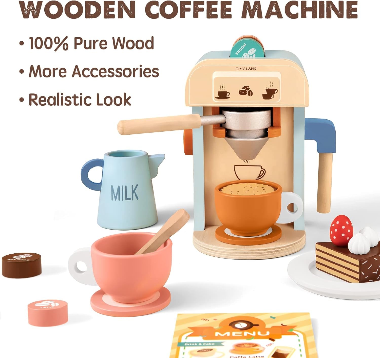 Kids Wooden Coffee Maker Set