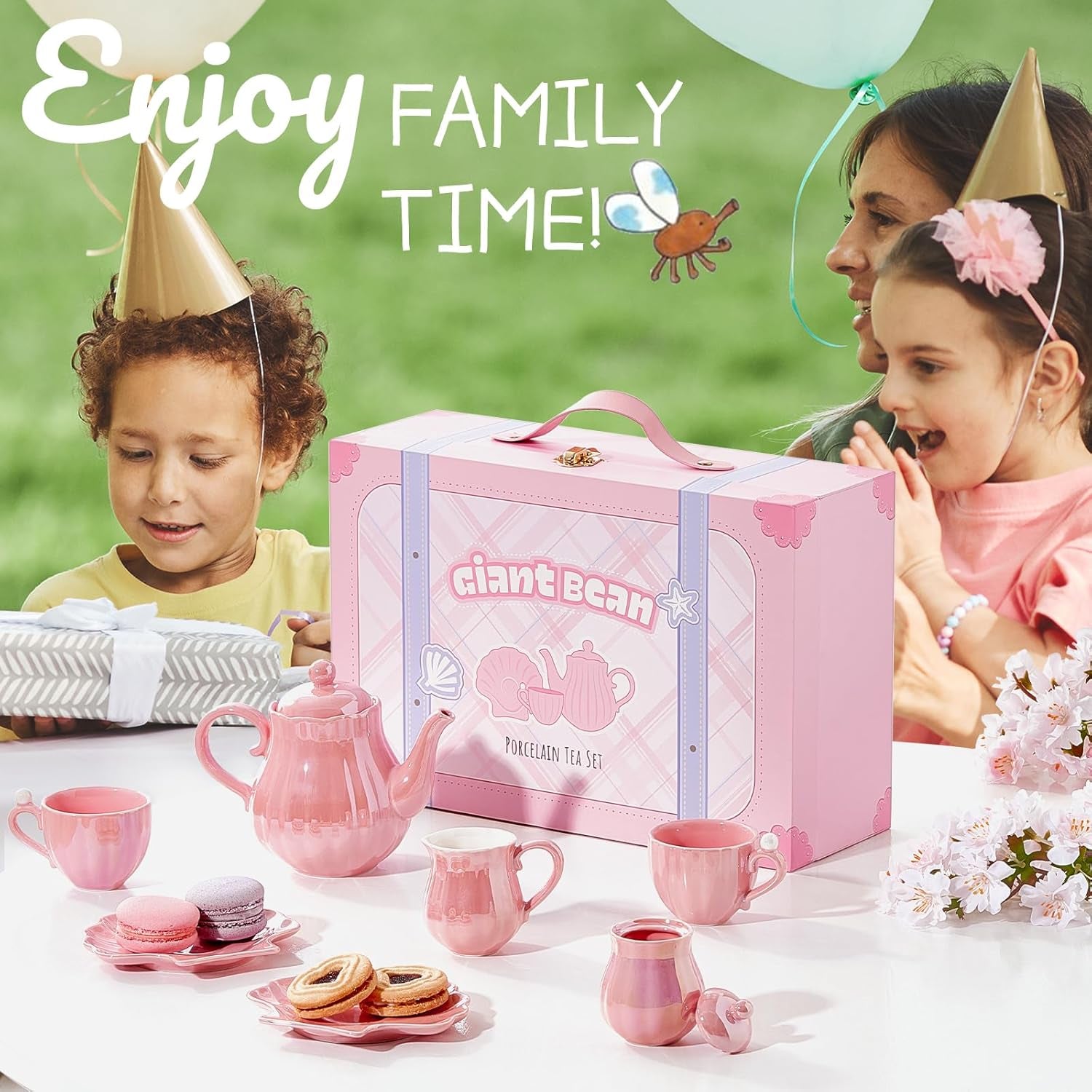 Pearl Pink Porcelain Tea Set