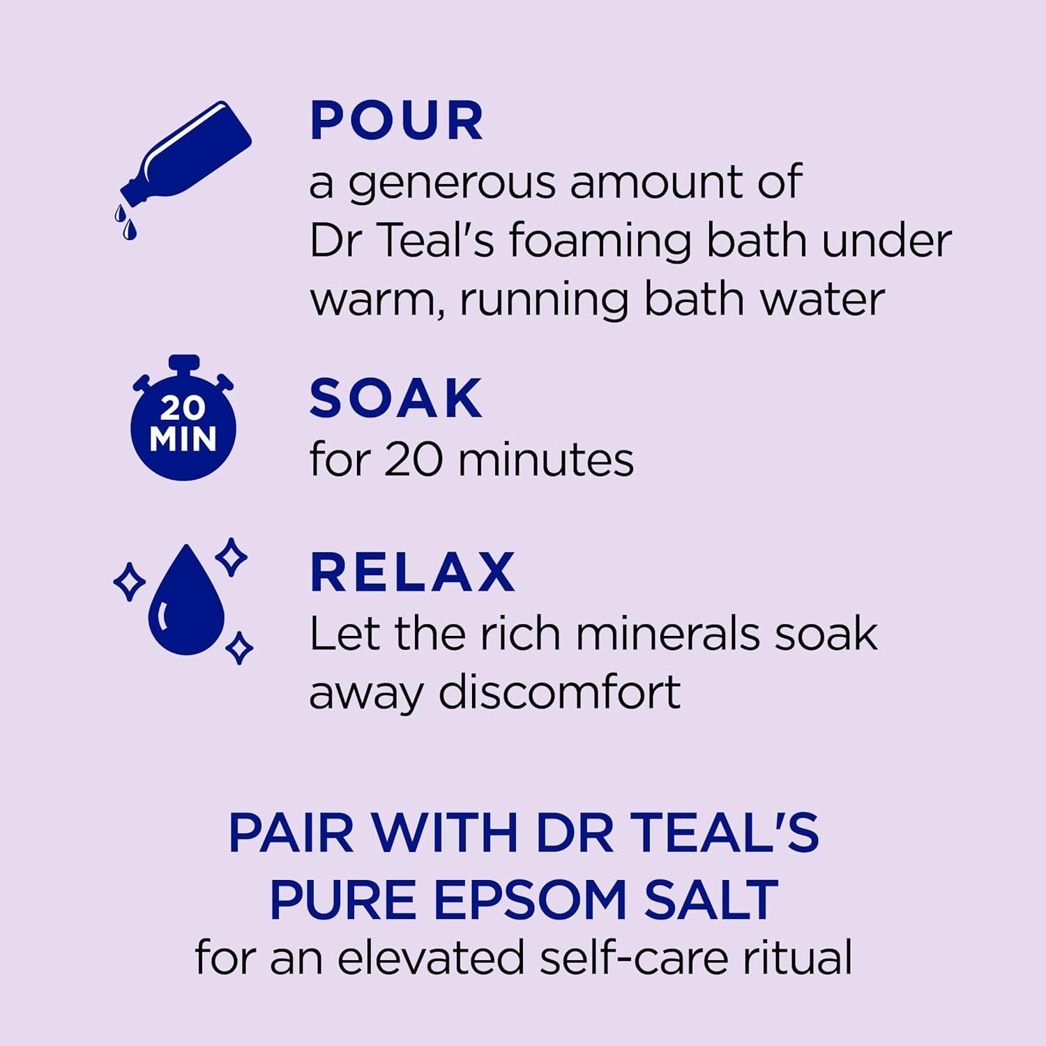Pure Epsom Salt, Soothe & Sleep with Lavender, 34 Fl Oz (Pack of 2)