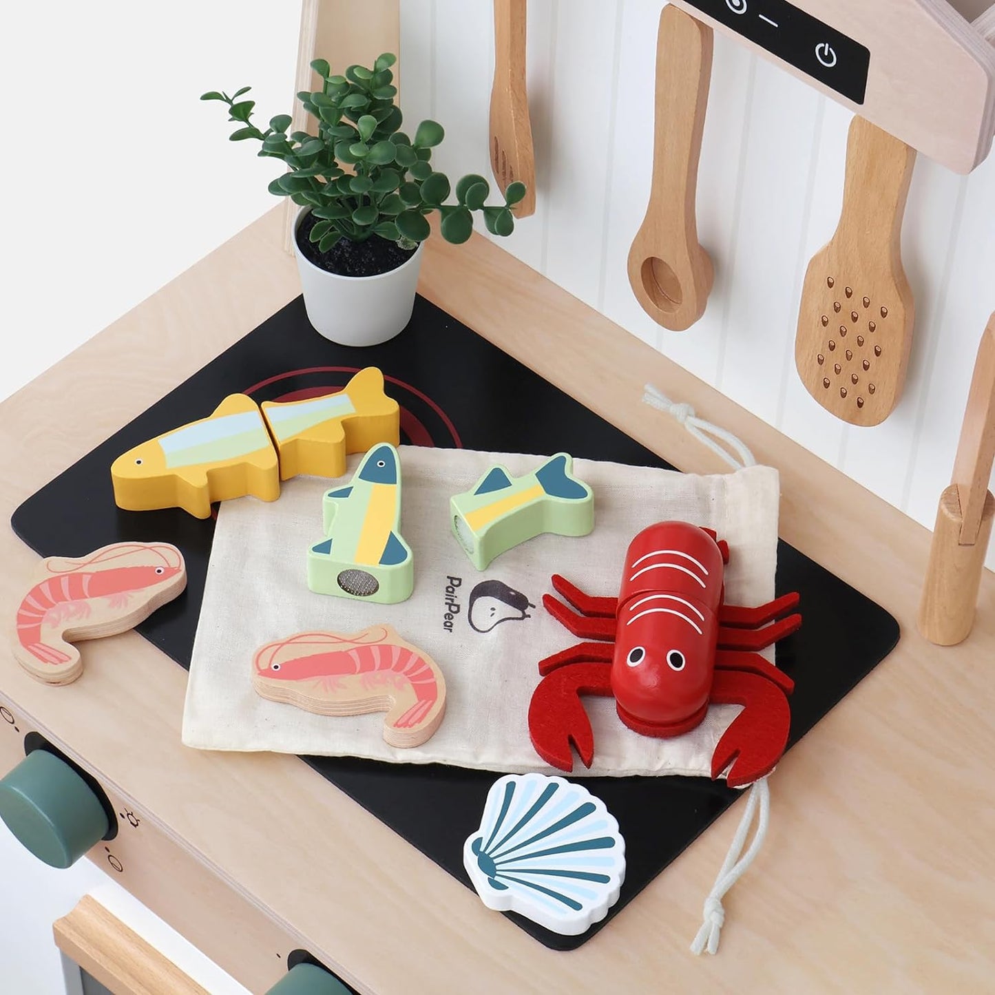 Wooden Seafood Play Food Set