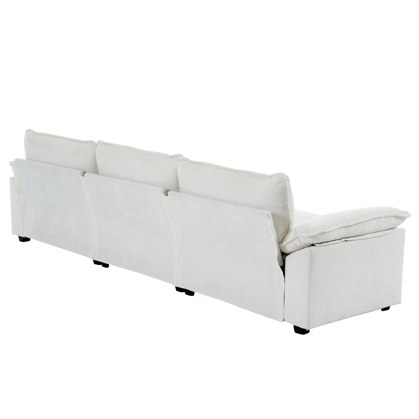 Modern Chenille Sofa with Chaise – Double Layer Cushions for Ultimate Comfort