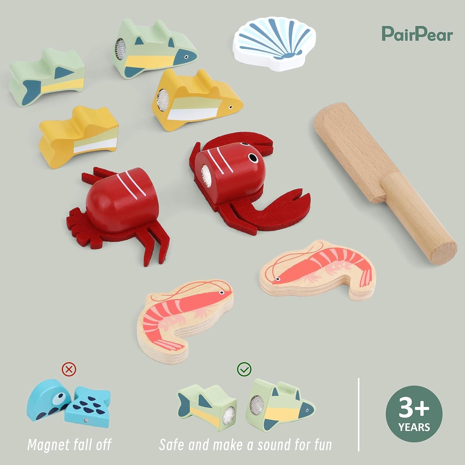 Wooden Seafood Play Food Set