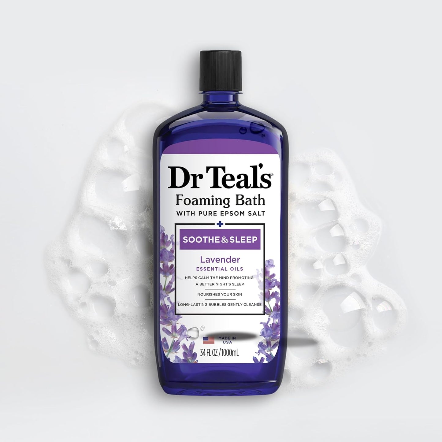Pure Epsom Salt, Soothe & Sleep with Lavender, 34 Fl Oz (Pack of 2)