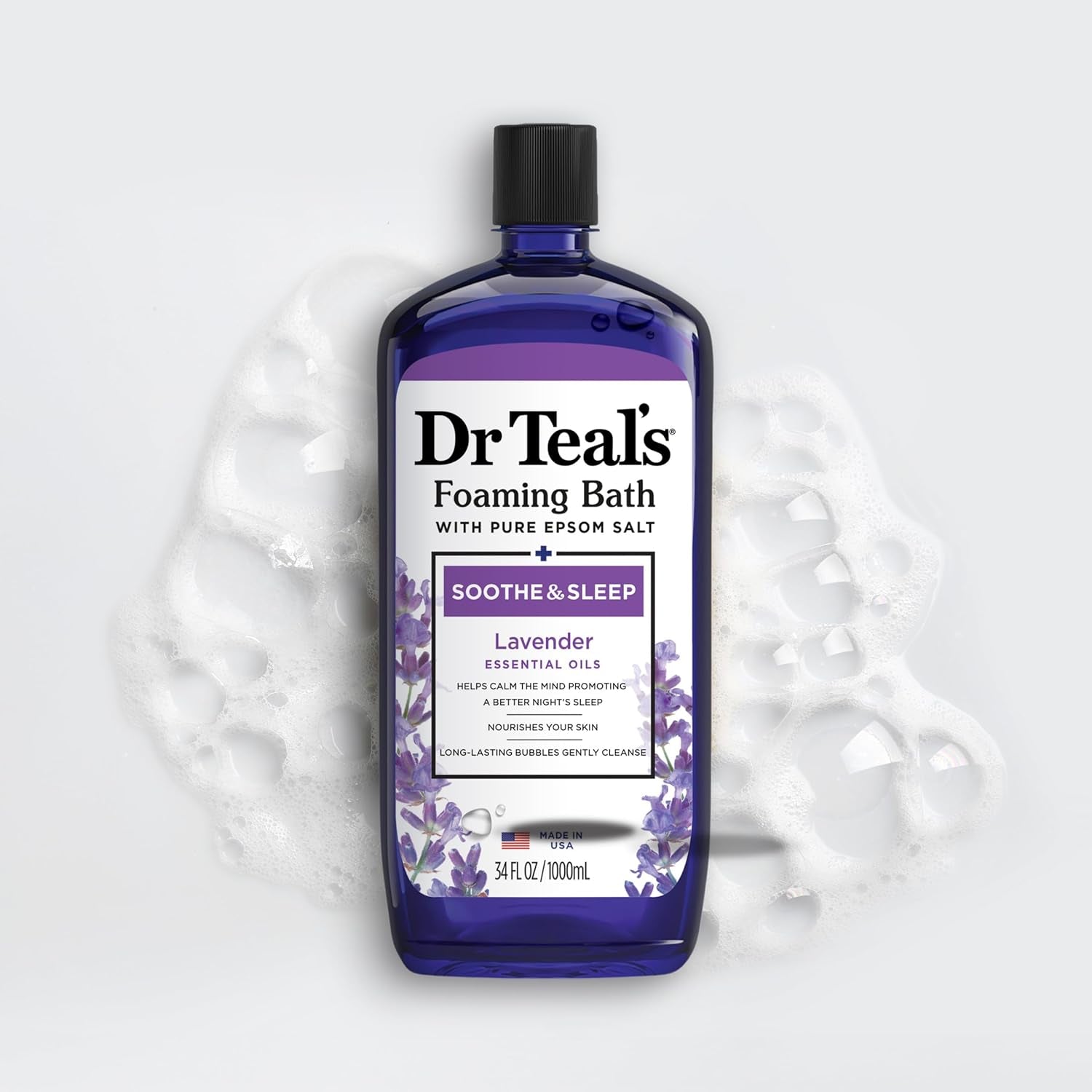 Pure Epsom Salt, Soothe & Sleep with Lavender, 34 Fl Oz (Pack of 2)