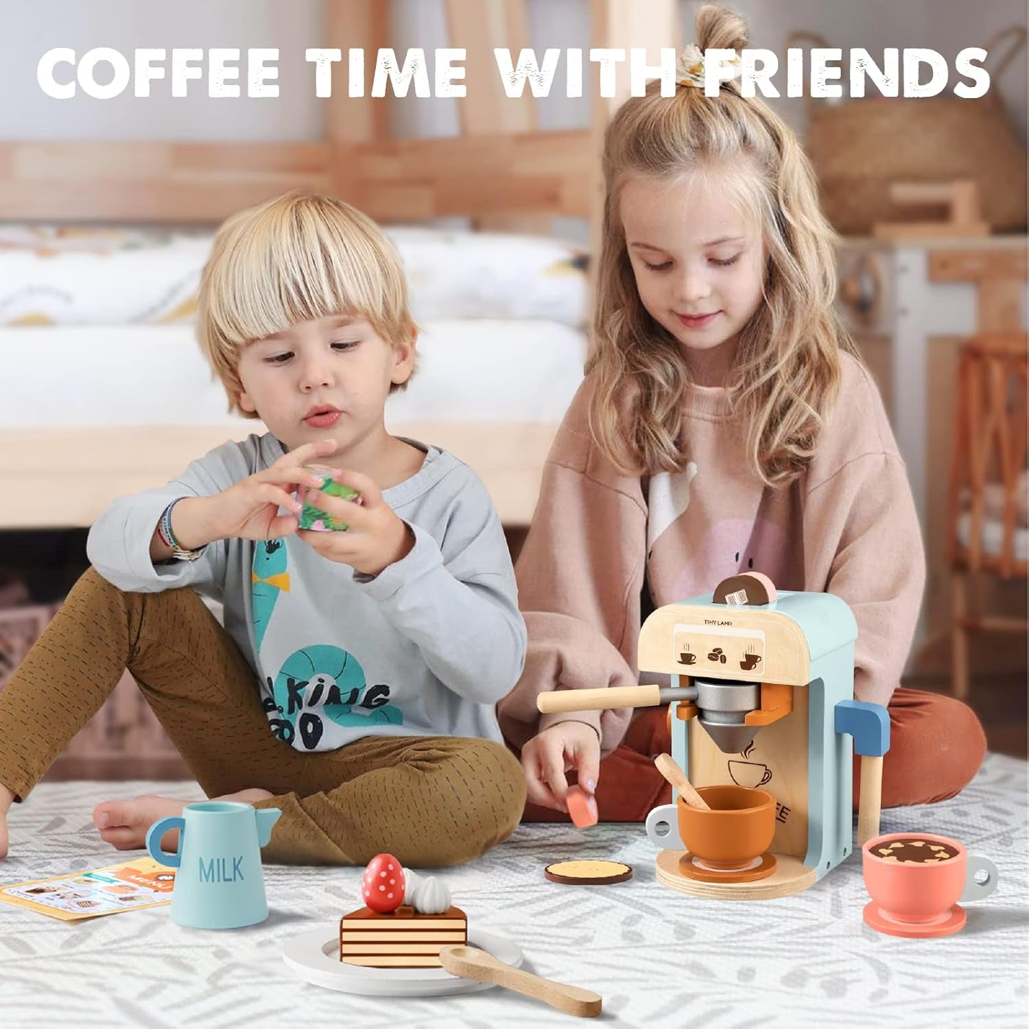 Kids Wooden Coffee Maker Set