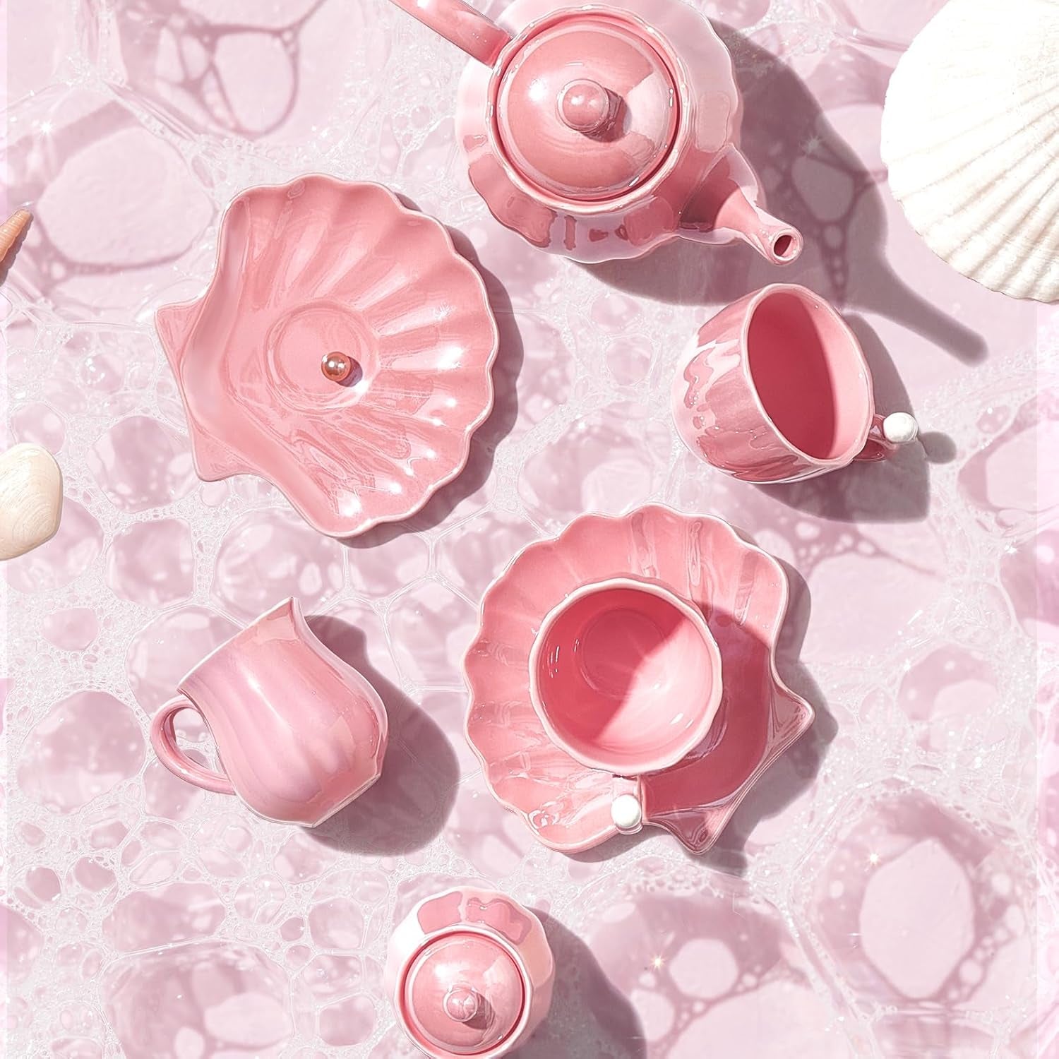 Pearl Pink Porcelain Tea Set