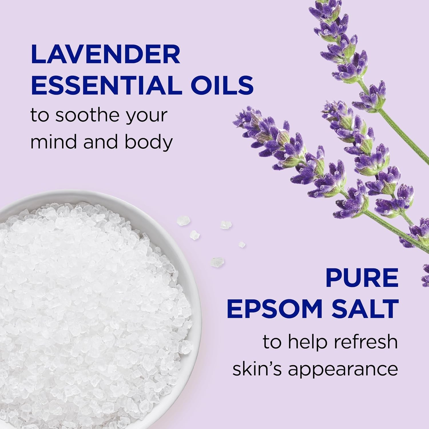 Pure Epsom Salt, Soothe & Sleep with Lavender, 34 Fl Oz (Pack of 2)