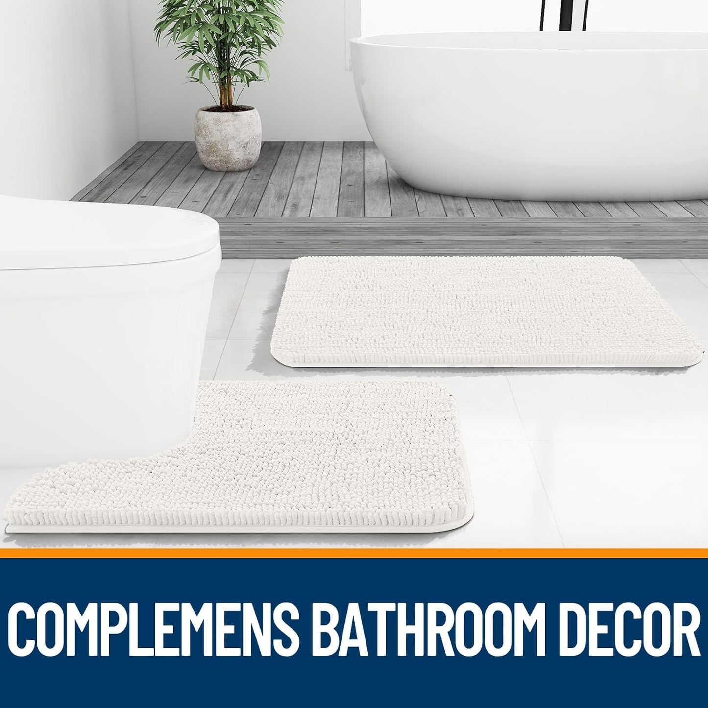 OLANLY Ultra-Soft Chenille Bath Rug
