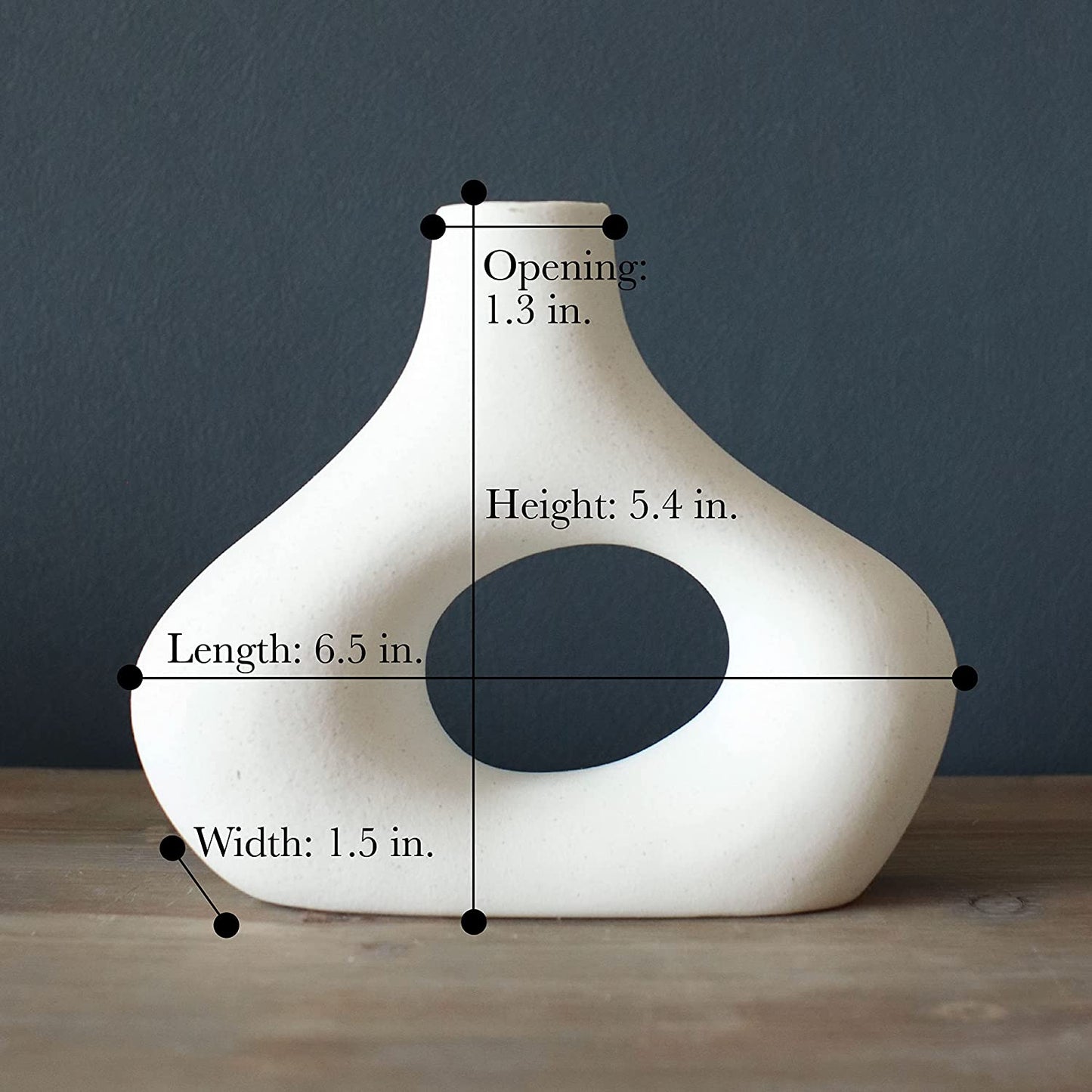 Set of 2 Matte White Ceramic Vases