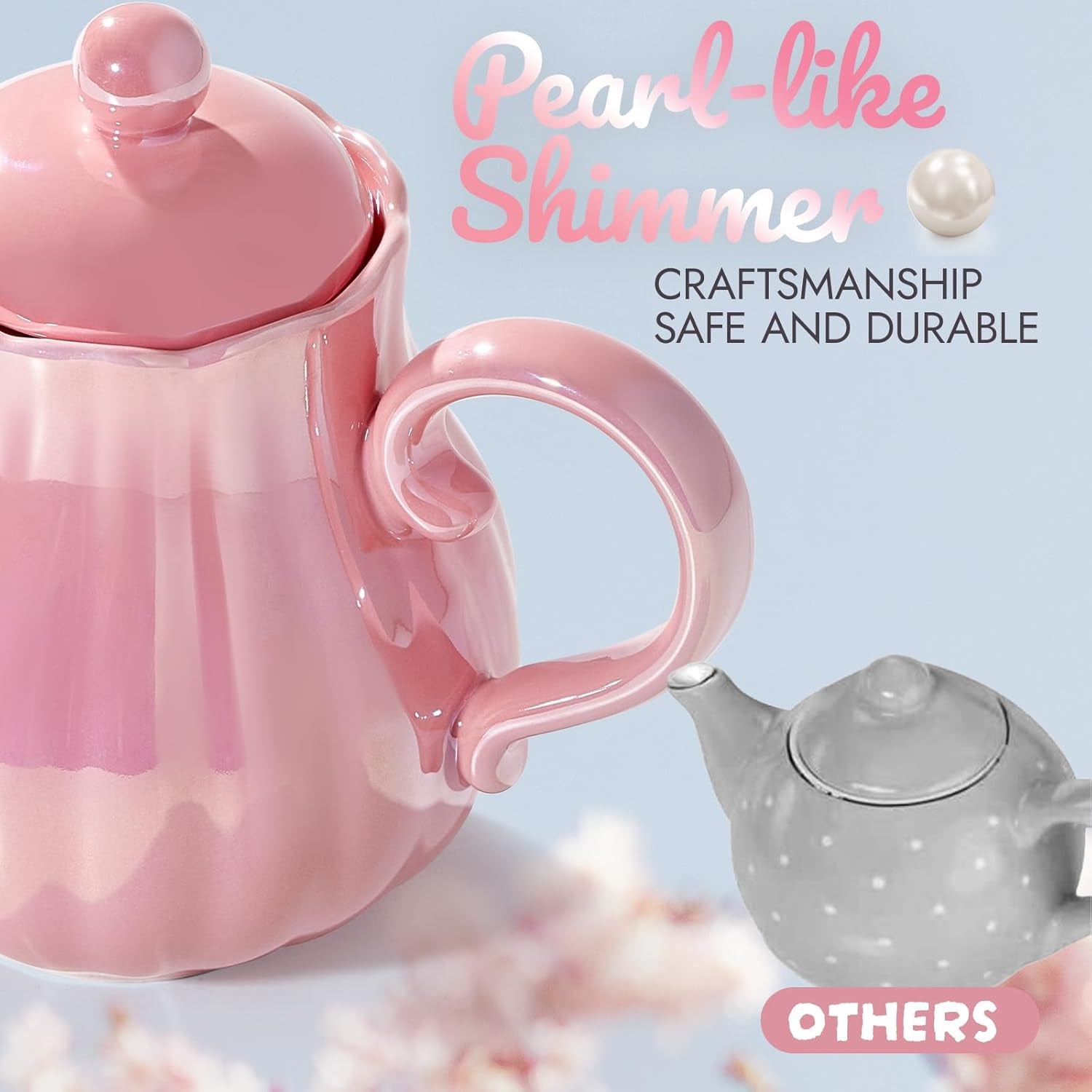 Pearl Pink Porcelain Tea Set