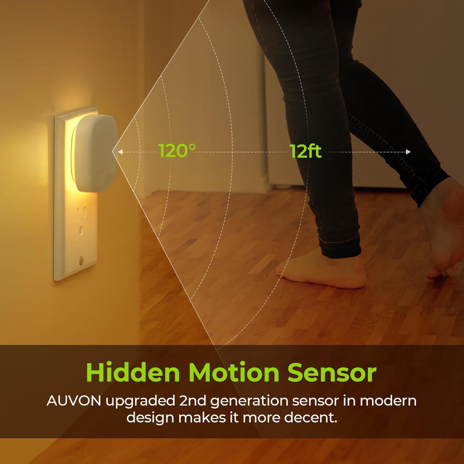 AUVON Backlit LED Night Lights – 4 Pack