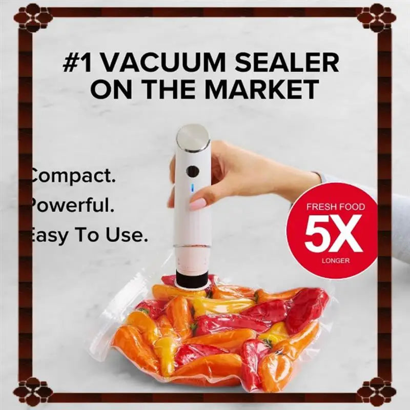 Compact Handheld Vacuum Sealer for Food-1Set Seal Meal Saver, Portable Food Sealer Machine Powerful Vacuum Seal