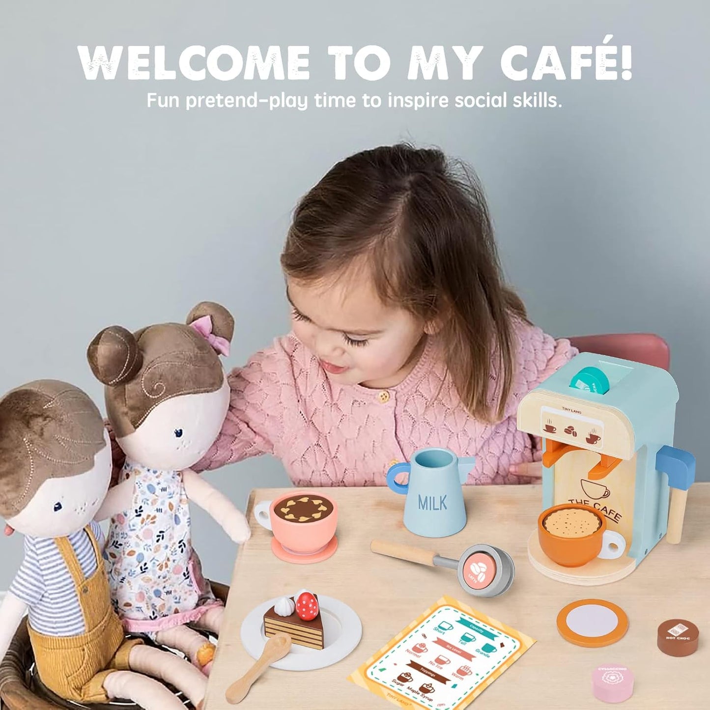 Kids Wooden Coffee Maker Set