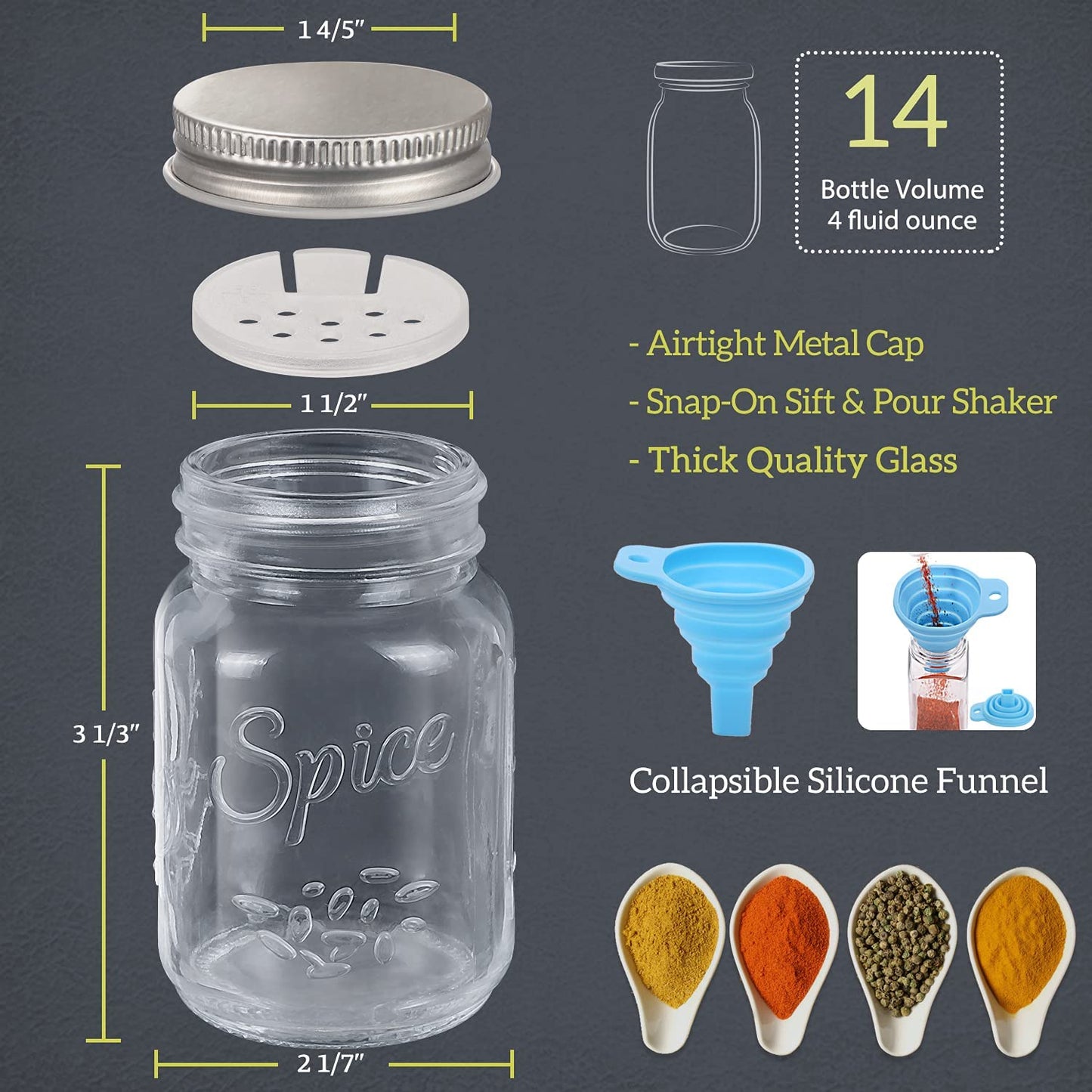 14-Piece Mini Mason Jar Spice Set