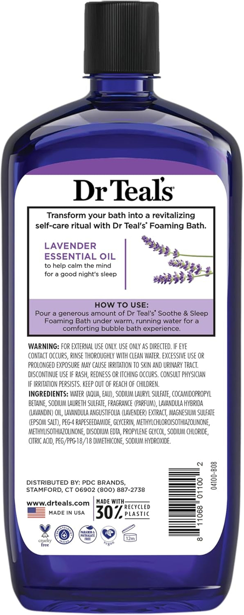Pure Epsom Salt, Soothe & Sleep with Lavender, 34 Fl Oz (Pack of 2)