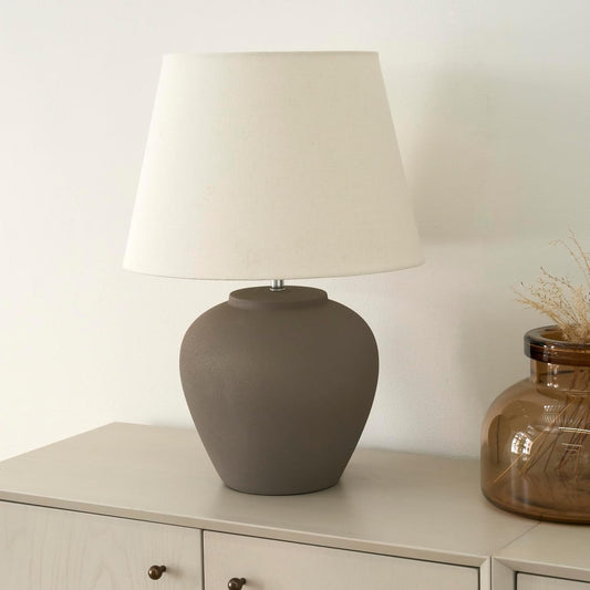  Brown Ceramic Pot Table Lamp