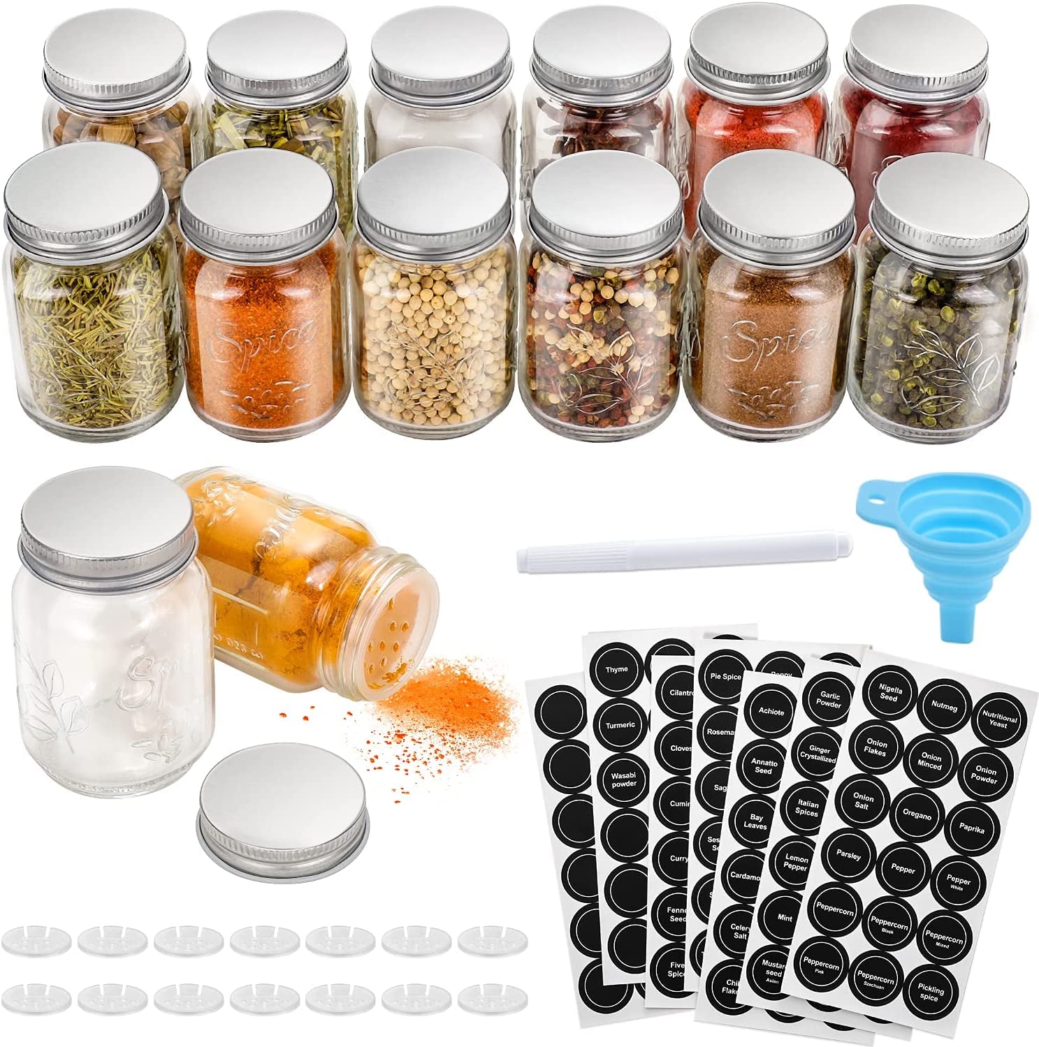 14-Piece Mini Mason Jar Spice Set 