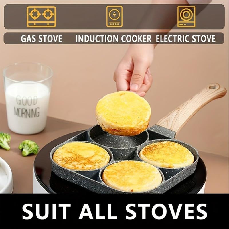  4-Hole Frying Pan | Made of Maifan Stone | Non-Stick