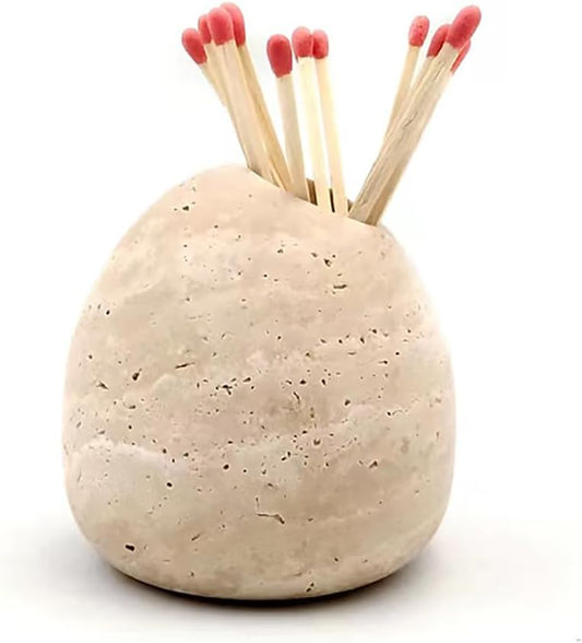 Travertine Match Holder
