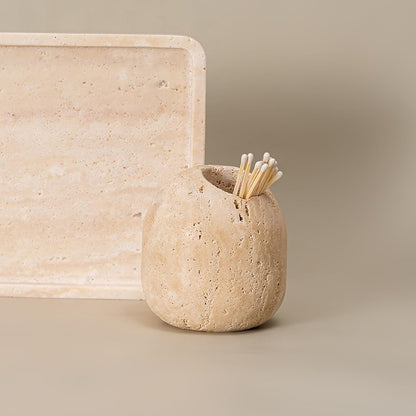 Travertine Match Holder
