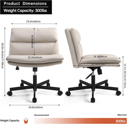 Criss Cross Armless Office Chair with Wheels