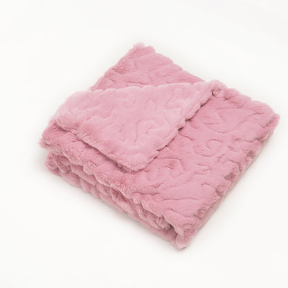 Kids Ultra-Soft Solid Pink Fur Blanket