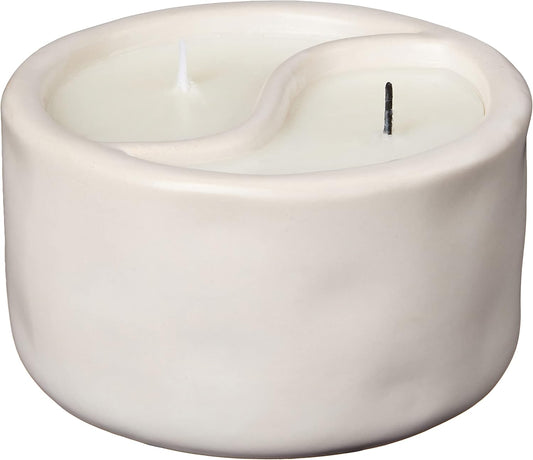 Candles YY1004Z Yin & Yang Collection Scented Candle, 11-Ounce, White - Black Salt | Teakwood