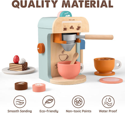 Kids Wooden Coffee Maker Set