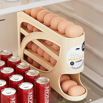 Maximize Your Fridge Space with the Four-Tier Plastic Automatic Egg Roller! 🥚✨