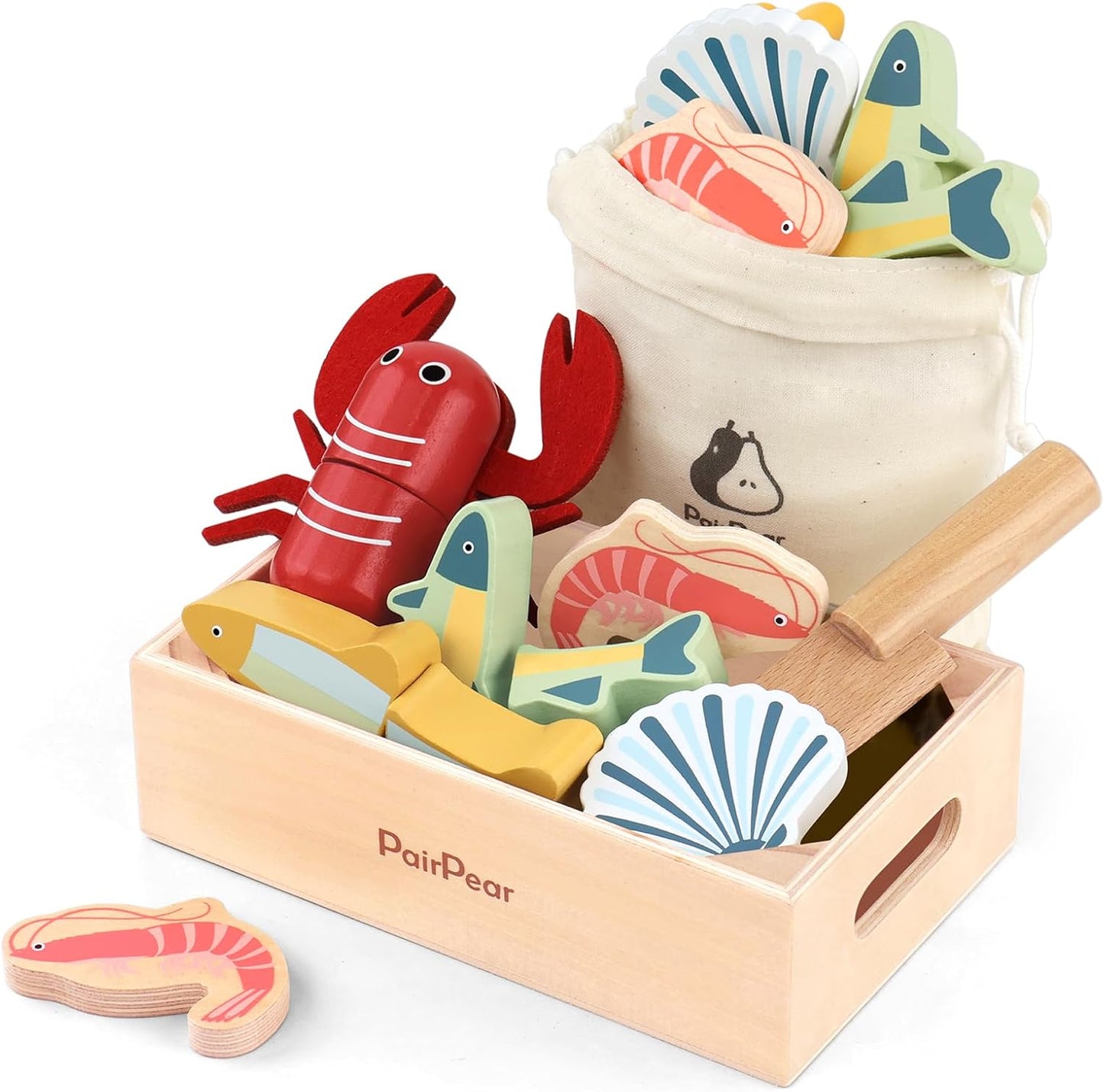 Wooden Seafood Play Food Set