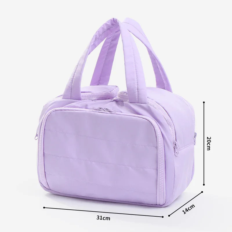 Large Capaci Portable Lightweight Makeup Bag Women's Travel Miscellaneous Storage Bag Handheld Organizer Cosmetic Pouch Wash Bag