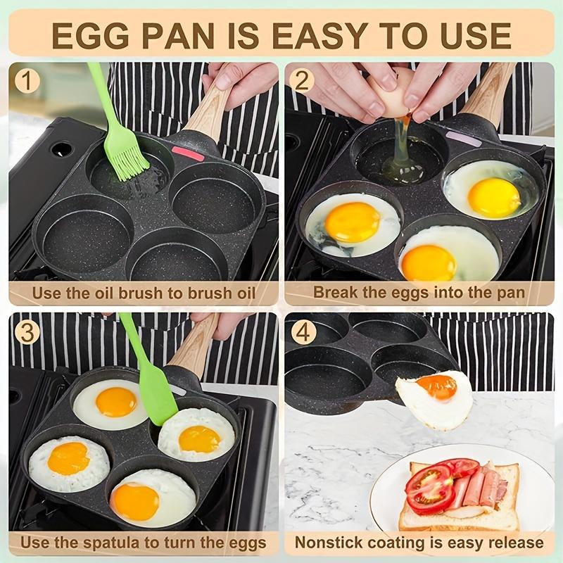  4-Hole Frying Pan | Made of Maifan Stone | Non-Stick