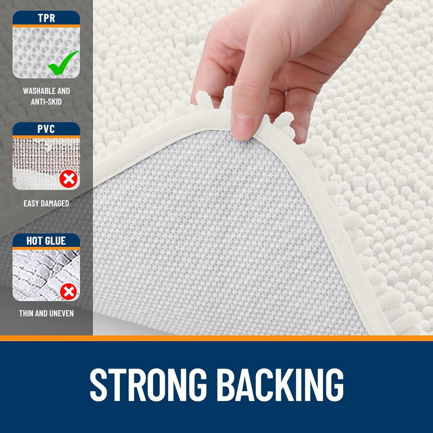 OLANLY Ultra-Soft Chenille Bath Rug