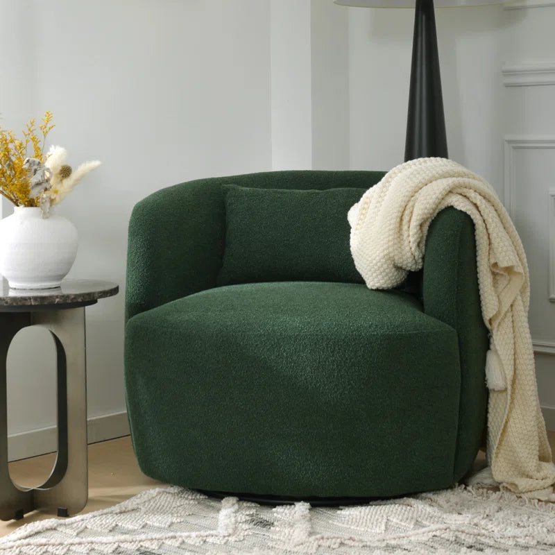 Sydney 34" Wide Boucle Upholstered Swivel Armchair