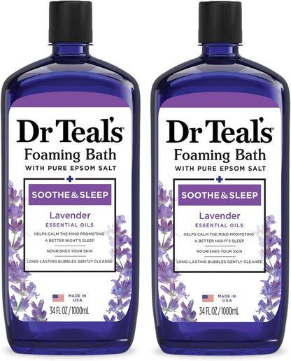 Pure Epsom Salt, Soothe & Sleep with Lavender, 34 Fl Oz (Pack of 2)