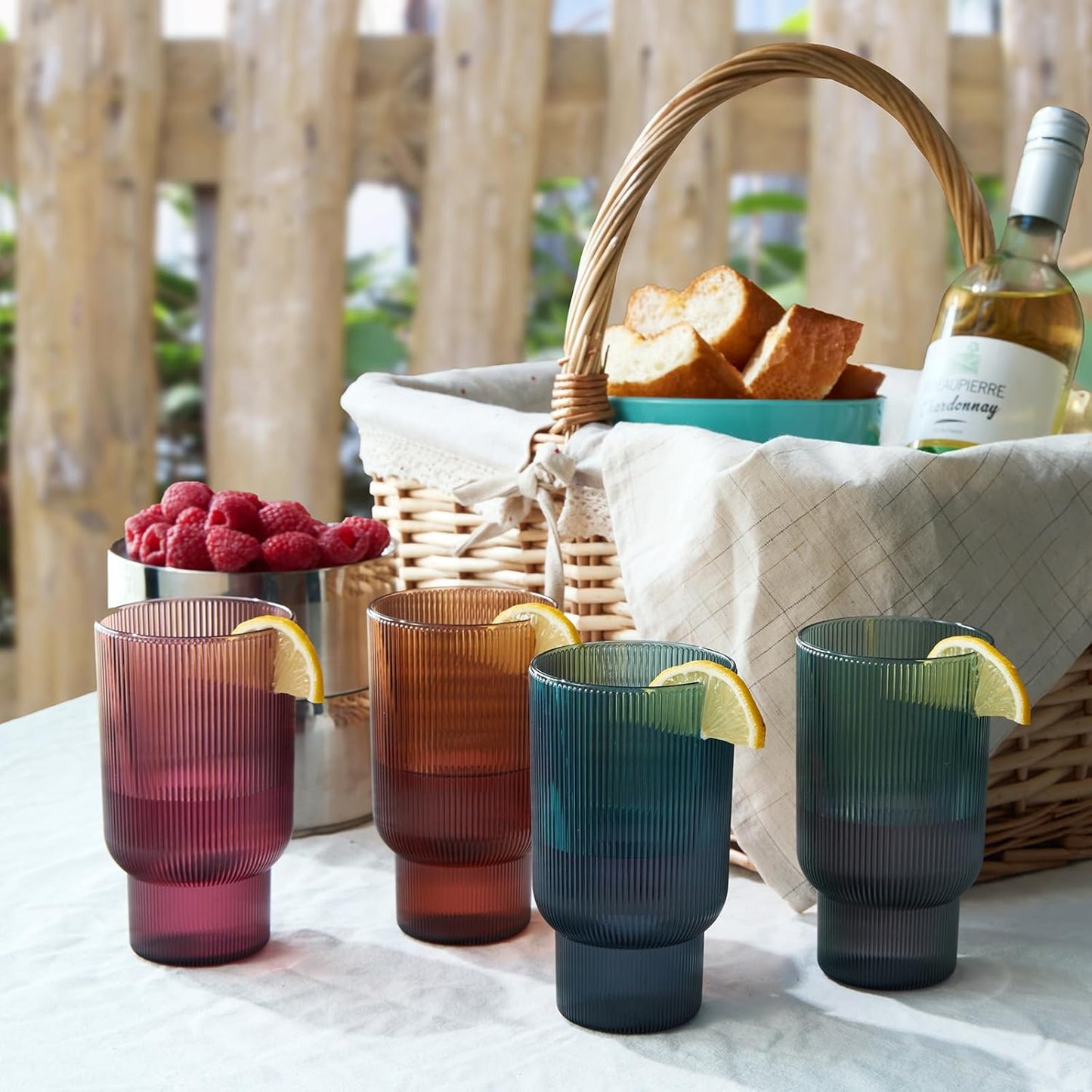 Shatterproof Acrylic Tall Drinking Glasses Set
