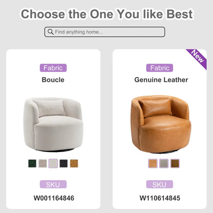 Sydney 34" Wide Boucle Upholstered Swivel Armchair
