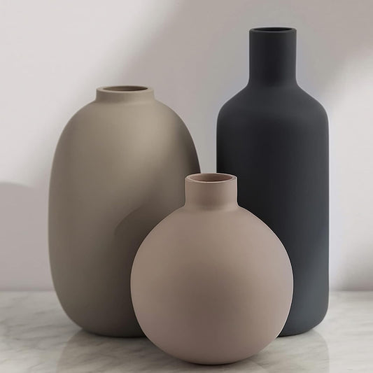 Ceramic Modern Farmhouse Vase, Set of 3