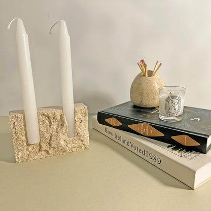Travertine Match Holder
