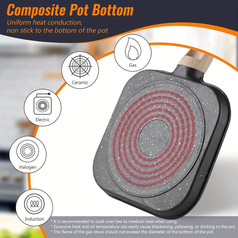  4-Hole Frying Pan | Made of Maifan Stone | Non-Stick