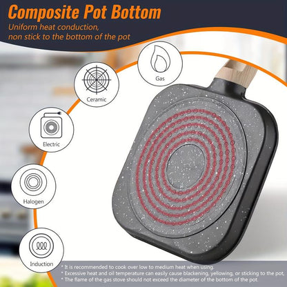  4-Hole Frying Pan | Made of Maifan Stone | Non-Stick