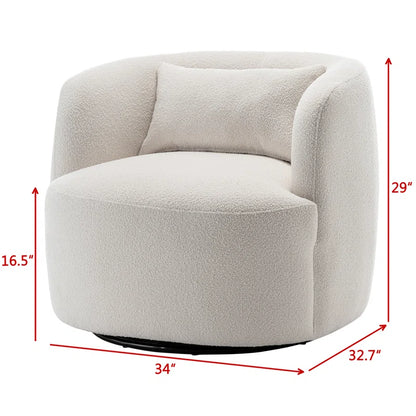 Sydney 34" Wide Boucle Upholstered Swivel Armchair