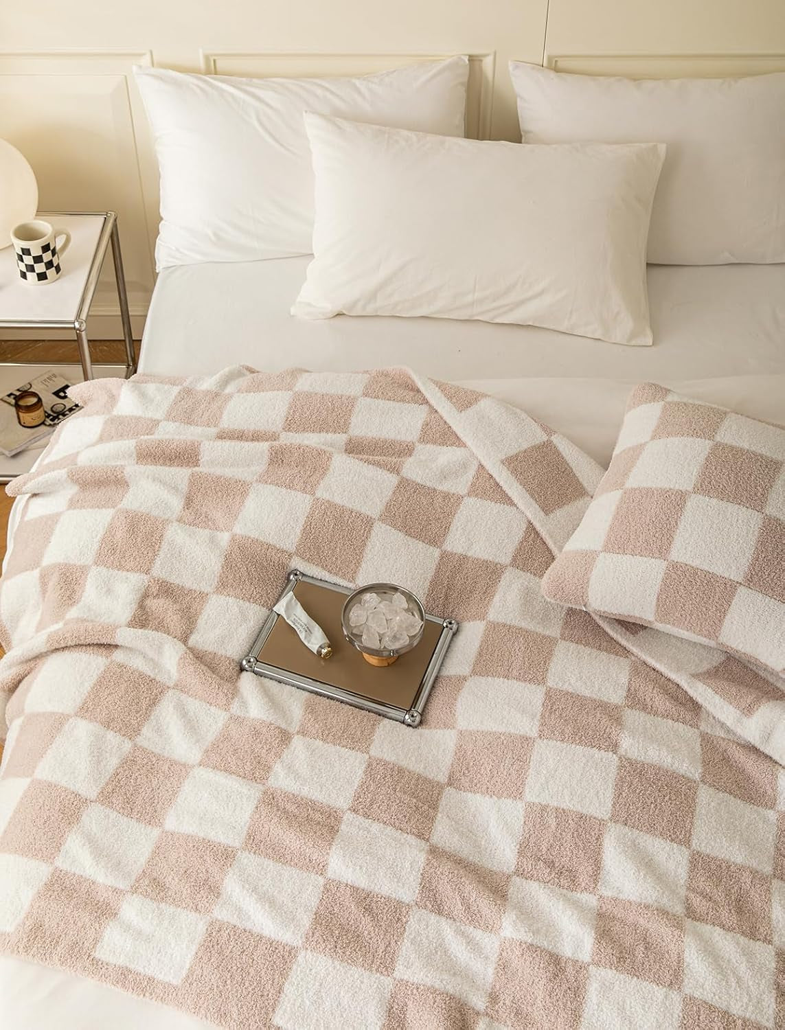 Ultra-Soft Microfiber Checkered Throw Blanket