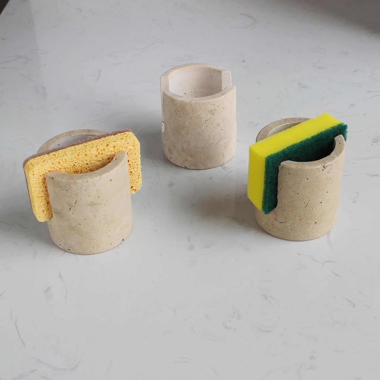 Natural Travertine Sponge Holder