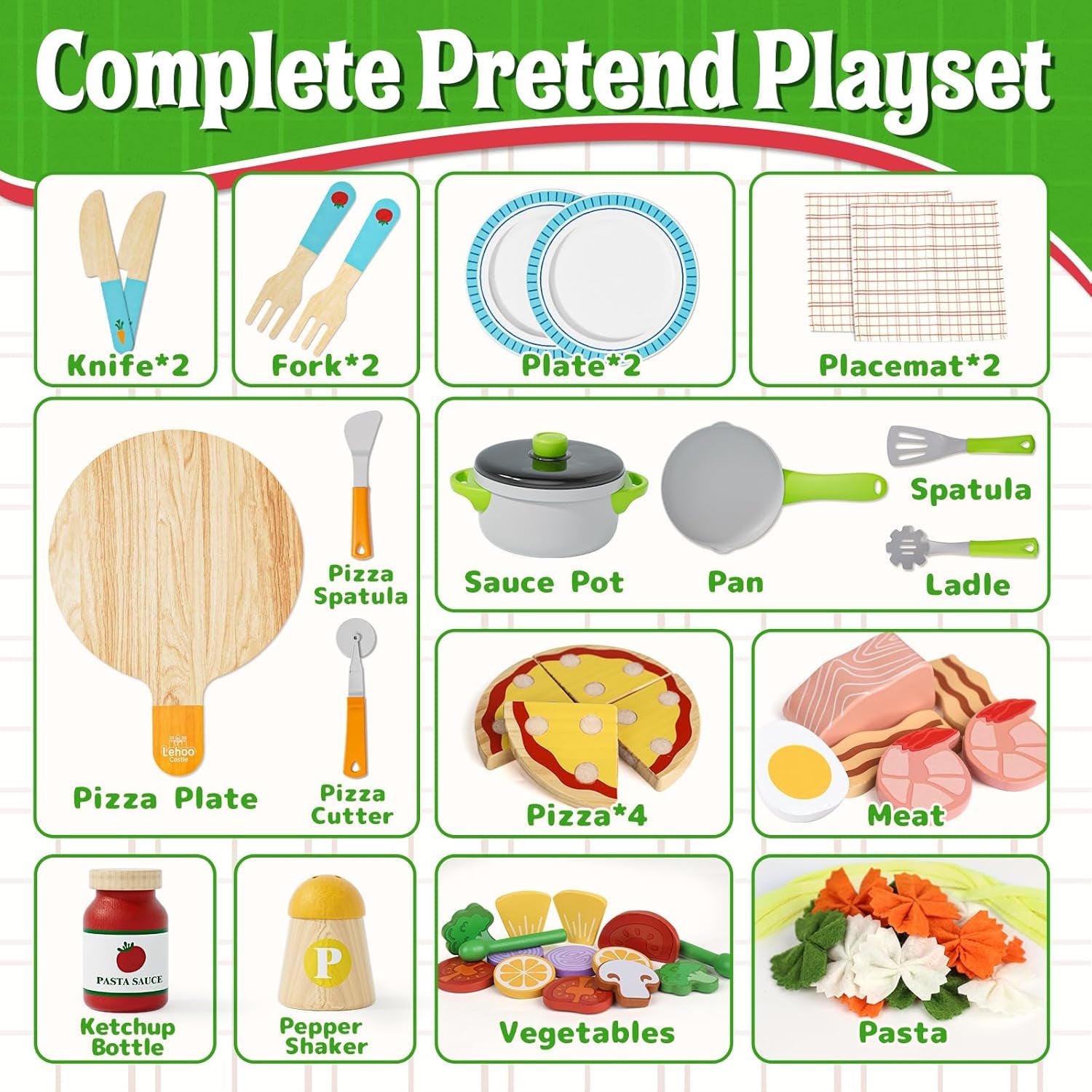 Lehoo Castle Wooden Kitchen Play Set