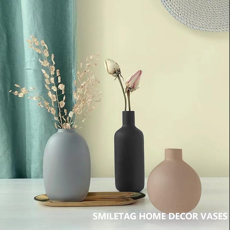 Ceramic Modern Farmhouse Vase, Set of 3