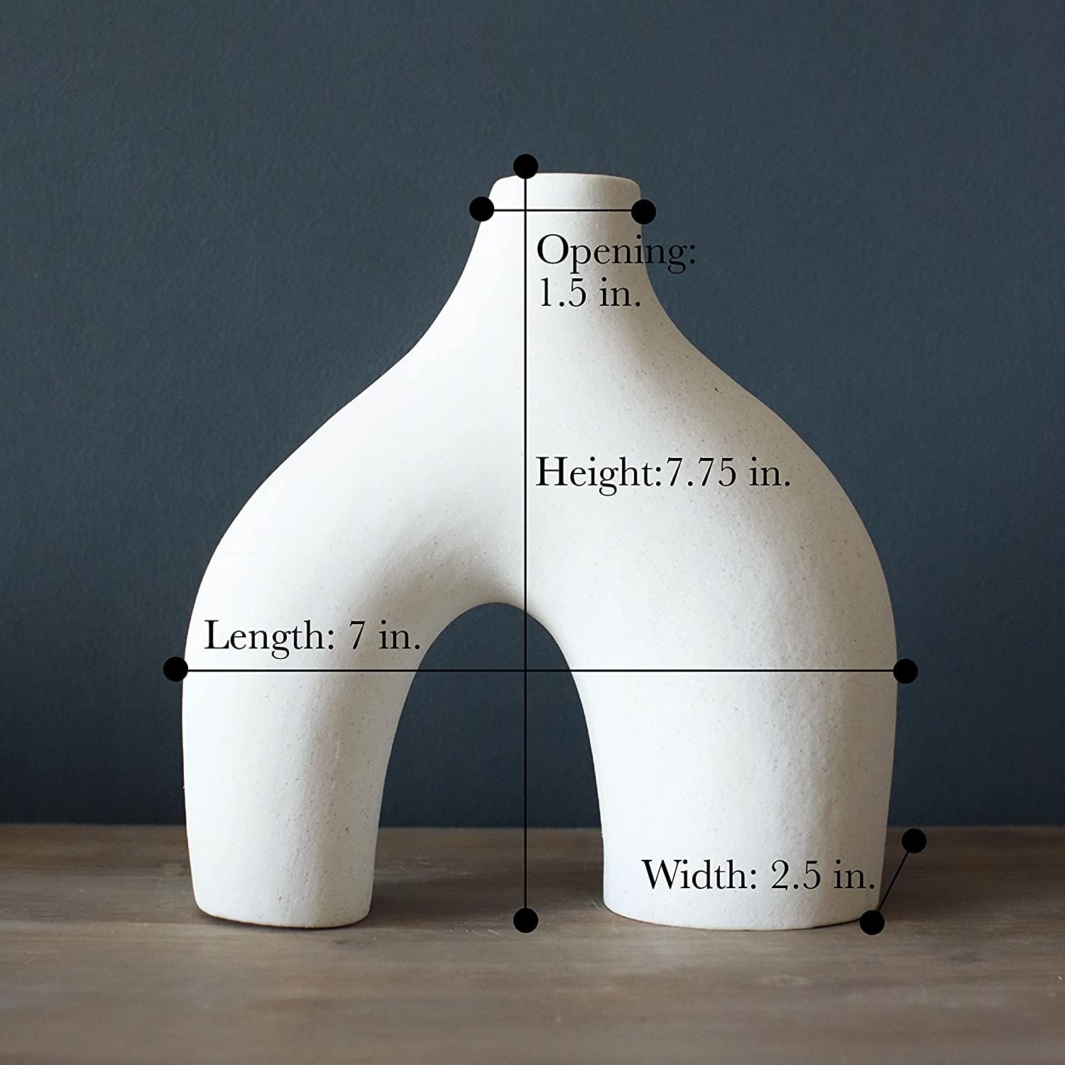 Set of 2 Matte White Ceramic Vases