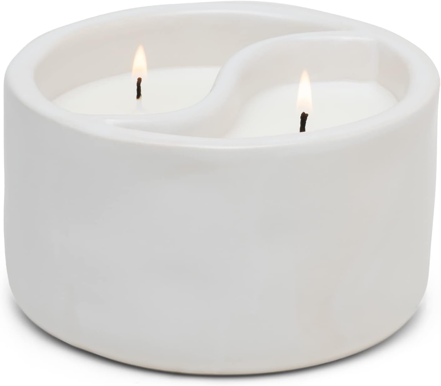 Candles YY1004Z Yin & Yang Collection Scented Candle, 11-Ounce, White - Black Salt | Teakwood