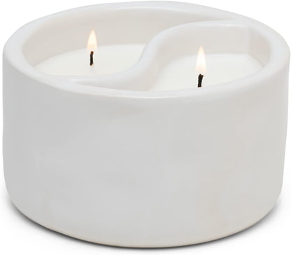 Candles YY1004Z Yin & Yang Collection Scented Candle, 11-Ounce, White - Black Salt | Teakwood